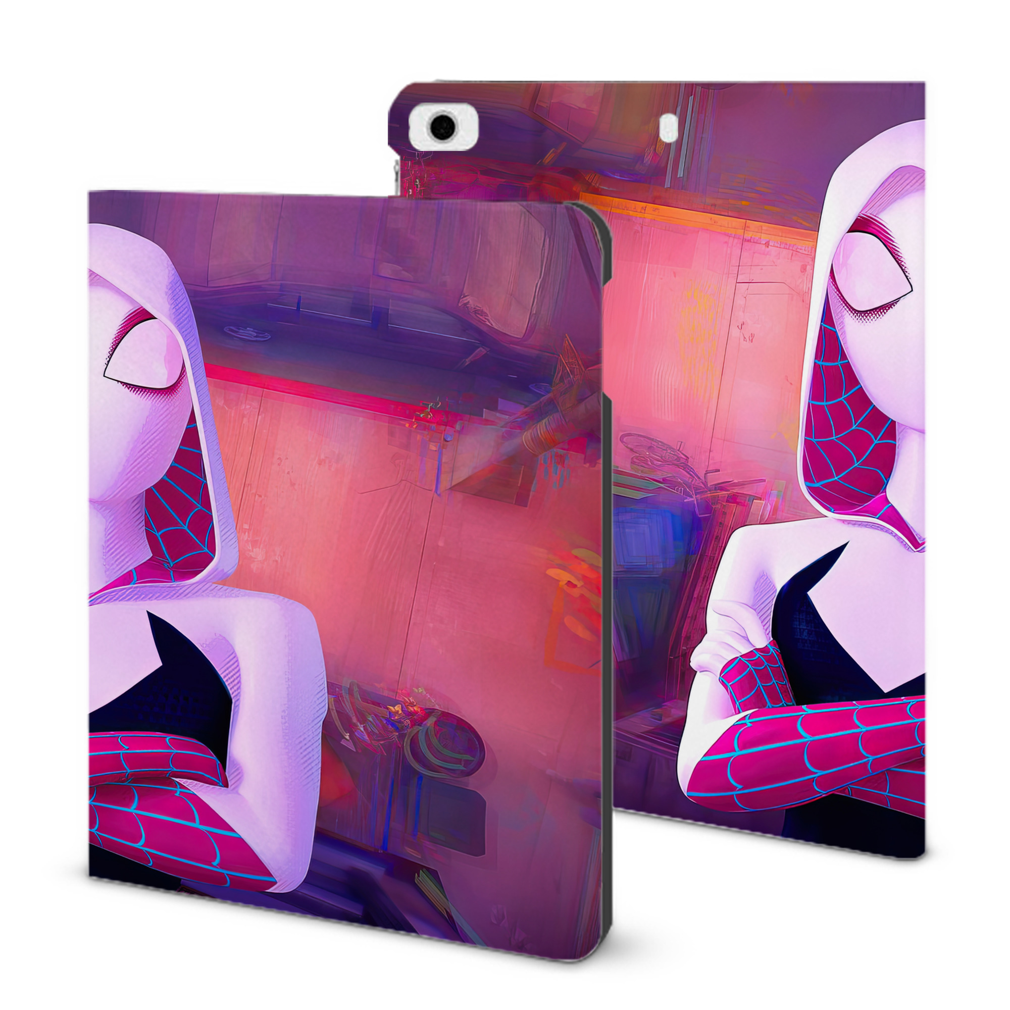 （画像用） Spider Man スパイダーマン IPad ケース ブック型 PUレザー TPU 耐衝撃 軽量 薄型 ペン収納なし 全面保護 IPad 各モデル対応